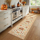 Violette Washable Halloween Pumpkin Yellow Rug Rugs Lahome