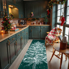 Christmas Washable Tree and Snowflake Green Rug Area Rugs Lahome