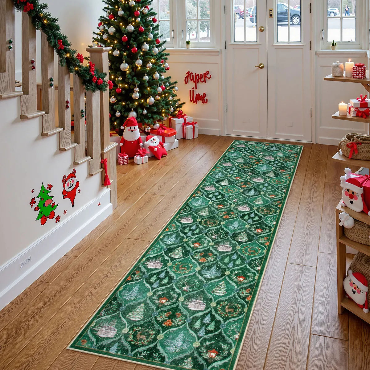 Christmas Washable World Moroccan Green Rug (Copy) Area Rugs Lahome