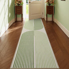 Sarrah Washable Modern Minimalism Rainbow Green Runner Rug Runner Rugs Lahome
