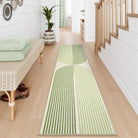 Sarrah Washable Modern Minimalism Rainbow Green Runner Rug Runner Rugs Lahome 2' x 8'
