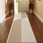 Sarrah Washable Modern Minimalism Rainbow Khaki Runner Rug Runner Rugs Lahome 2' x 8'