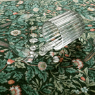 Marcel Washable Vintage Floral Bird Dark Green Rug Area Rugs Lahome