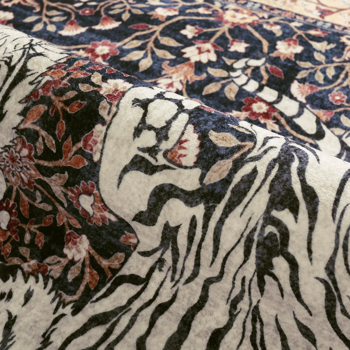 Rava Washable Wild Tiger Brown Rug Area Rugs Lahome