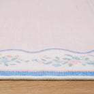 Maelis Washable Vintage Ribbon Pink Rug Rugs Lahome