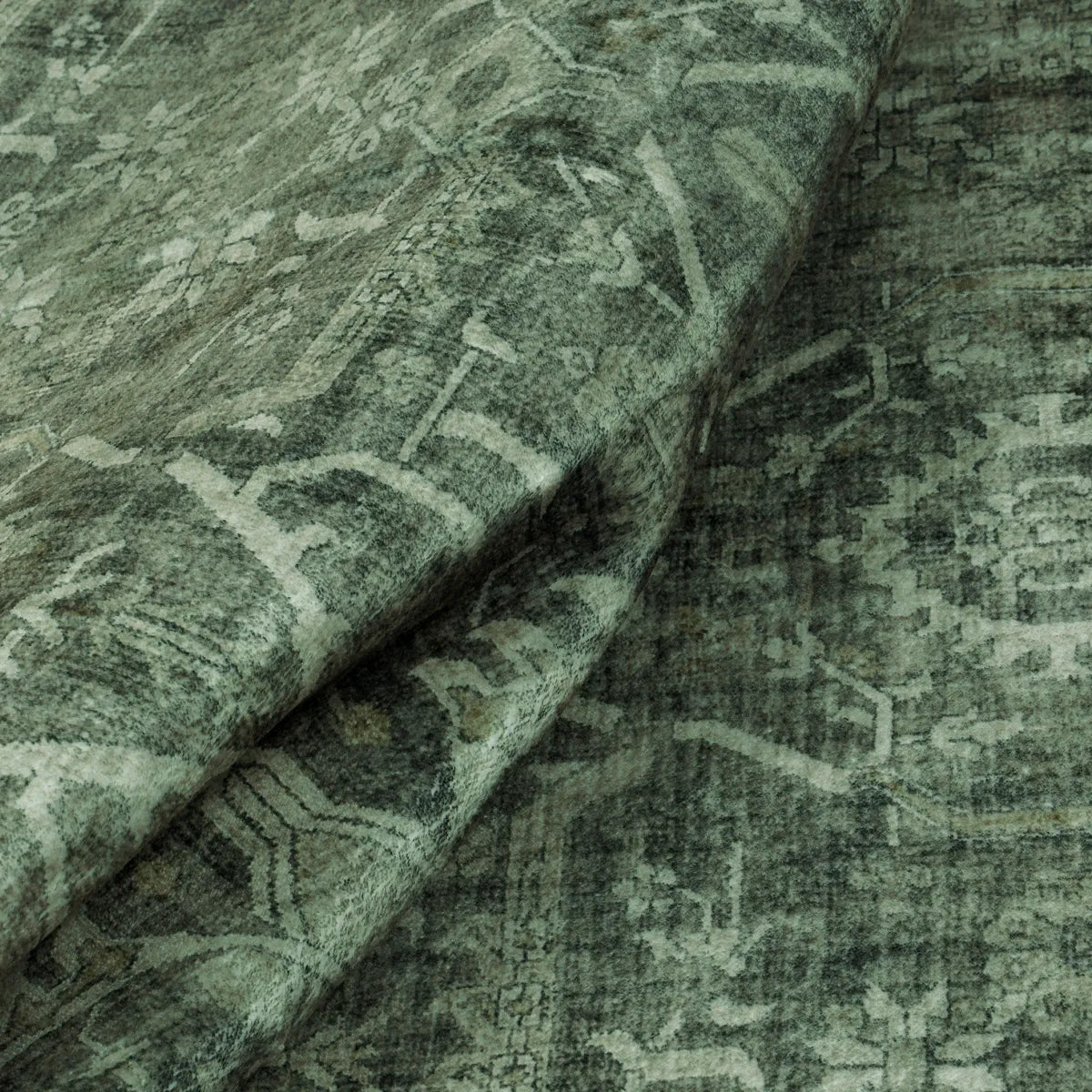 Velora Washable Vintage Dark Green Rug Area Rugs Lahome