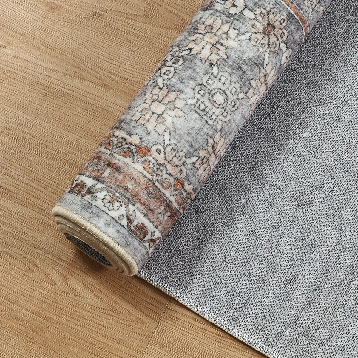 Velora Washable Vintage Grey Rug Area Rugs Lahome