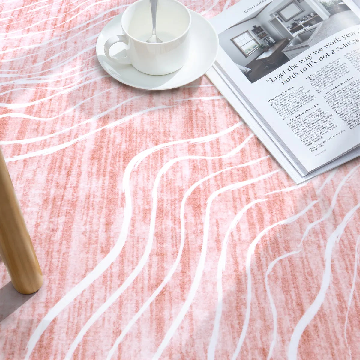 Ondel Washable Abstract Terrain Pink Rug Area Rugs Lahome