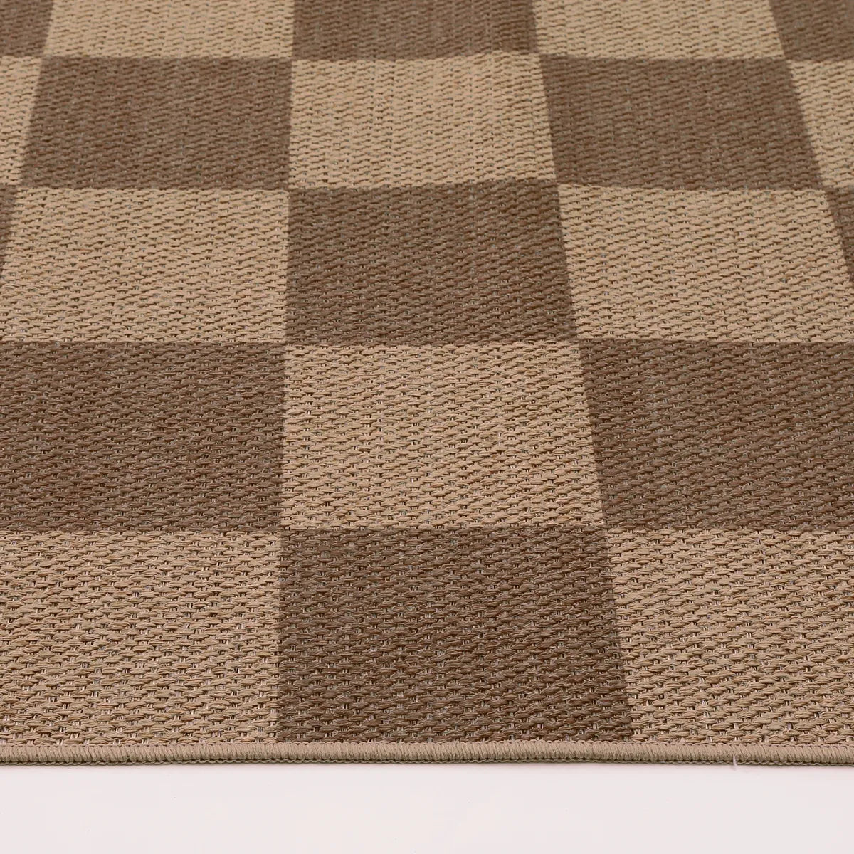 Colette Washable Checkered Easy Jute Khaki Indoor/Outdoor Rug Easy Jute Area Rug Lahome
