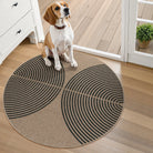 Enfys Washable Modern Rainbow Easy Jute Black Indoor/Outdoor Rug Clearance Rugs Lahome