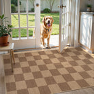 Colette Washable Checkered Easy Jute Khaki Indoor/Outdoor Rug Easy Jute Area Rug Lahome