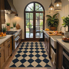Coline Washable Geometric Checkered Easy Jute Black Indoor/Outdoor Rug Easy Jute Area Rug Lahome