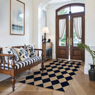 Coline Washable Geometric Checkered Easy Jute Dark Brown Indoor/Outdoor Rug Easy Jute Area Rug Lahome 3' x 5'