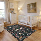 Elysia Washable Maximalist Unicorn Garden Black Rug Area Rugs Lahome