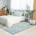 Emis Washable Butterfly Blue Kids Rug Kids Rugs Lahome 3' x 5'