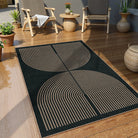 Enfys Washable Modern Rainbow Easy Jute Black/Grey Indoor/Outdoor Rug Clearance Rugs Lahome 4' x 6'