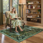 Foret Washable Vintage Forest Woodland Green Rug Area Rugs Lahome