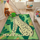 Leon Washable Graphic Cheetah Green kids Rug Area Rugs Lahome