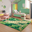 Leon Washable Graphic Cheetah Green kids Rug Area Rugs Lahome