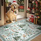 Lumiere Christmas Washable Classic Deer Woodland Grey Rug Area Rugs Lahome