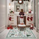 Lumiere Christmas Washable Classic Deer Woodland Grey Rug Area Rugs Lahome