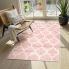 Meline Washable Classic Moroccan Trellis Baby Pink Rug Clearance Rugs Lahome