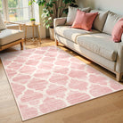 Meline Washable Classic Moroccan Trellis Baby Pink Rug Clearance Rugs Lahome 3' x 5'