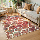 Meline Washable Classic Moroccan Trellis California Sunset Rug Area Rugs Lahome
