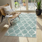 Meline Washable Classic Moroccan Trellis Sage Green Rug Area Rugs Lahome