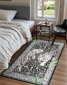 Rava Washable Wild Tiger Black Rug Area Rugs Lahome
