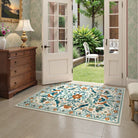 Rosalie Washable Boho Birdsong Floral Garden Beige Rug Clearance Rugs Lahome