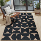 Solaro Washable Boho Geometric Easy Jute Black Indoor/Outdoor Rug Easy Jute Rug Lahome 3' x 5'