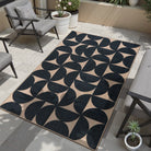 Solaro Washable Boho Geometric Easy Jute Black Indoor/Outdoor Rug Easy Jute Rug Lahome