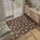 Solaro Washable Boho Geometric Easy Jute Brown Indoor/Outdoor Rug Easy Jute Rug Lahome