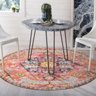 Reine Washable Bohemian Floral Medallion Fuchsia Rug Area Rugs Lahome
