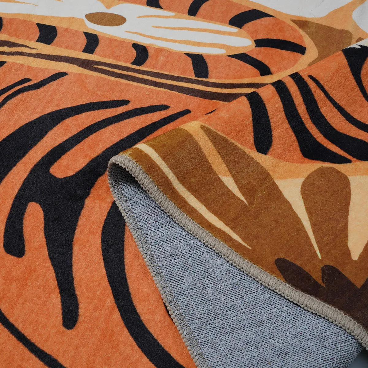 Roza Washable Playful Tiger Orange kids Rug Area Rugs Lahome