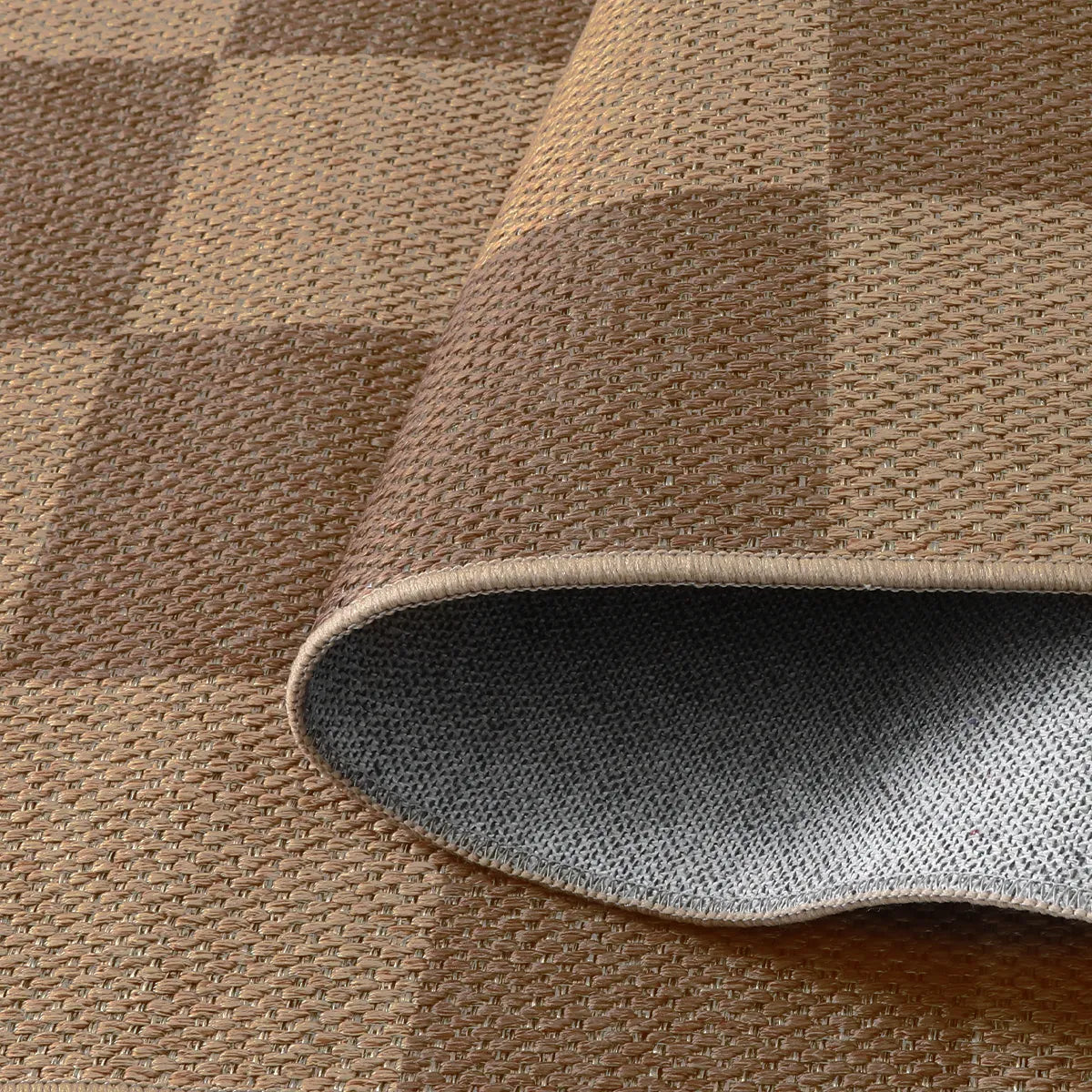 Colette Washable Checkered Easy Jute Khaki Indoor/Outdoor Rug Easy Jute Area Rug Lahome