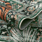 Rava Washable Wild Tiger Green Rug Area Rugs Lahome