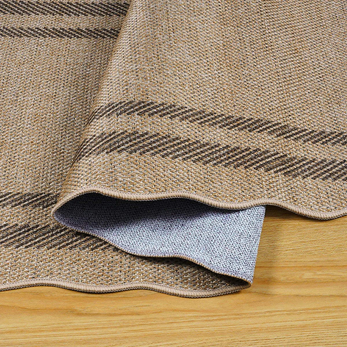 Linoe Washable Layered Wavy Oatmeal Easy Jute Rug Rugs Lahome