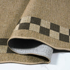 Linoe Washable Checkered Wavy Oatmeal Easy Jute Rug Rugs Lahome