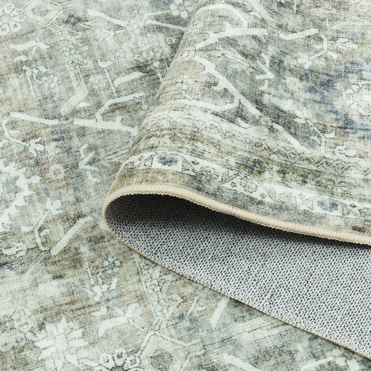 Velora Washable Vintage Green Rug Area Rugs Lahome