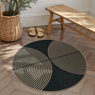 Enfys Washable Modern Rainbow Easy Jute Black/Grey Indoor/Outdoor Rug Clearance Rugs Lahome