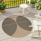 Enfys Washable Modern Rainbow Easy Jute Black Indoor/Outdoor Rug Clearance Rugs Lahome 4' Round
