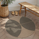 Enfys Washable Modern Rainbow Easy Jute Black Indoor/Outdoor Rug Clearance Rugs Lahome