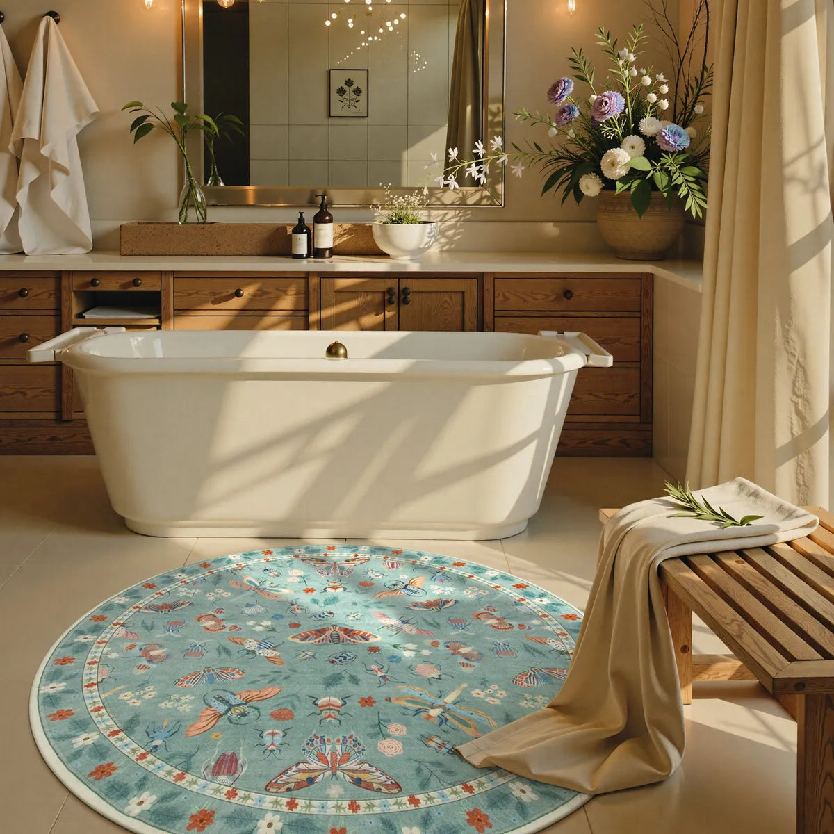 Vionnet Modern Parisian Insect Light Green Area Rug - Lahome