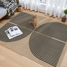 Enfys Washable Modern Rainbow Easy Jute Black Indoor/Outdoor Rug Clearance Rugs Lahome
