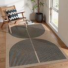 Enfys Washable Modern Rainbow Easy Jute Black Indoor/Outdoor Rug Clearance Rugs Lahome 4' x 6'