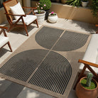 Enfys Washable Modern Rainbow Easy Jute Black Indoor/Outdoor Rug Clearance Rugs Lahome