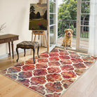 Meline Washable Classic Moroccan Trellis California Sunset Rug Area Rugs Lahome