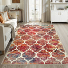 Meline Washable Classic Moroccan Trellis California Sunset Rug Area Rugs Lahome 4' x 6'